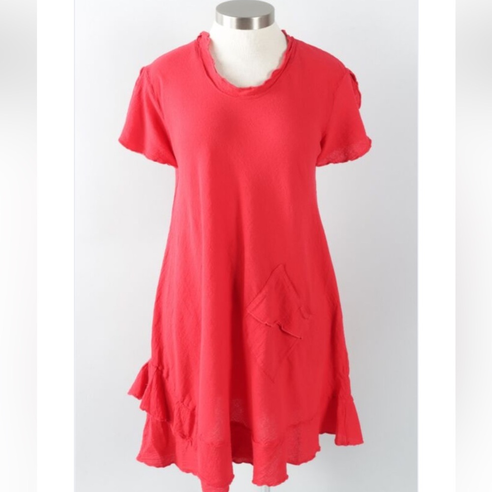 Oh My Gauze! LA Dress in Crimson Cotton Gauze S/M